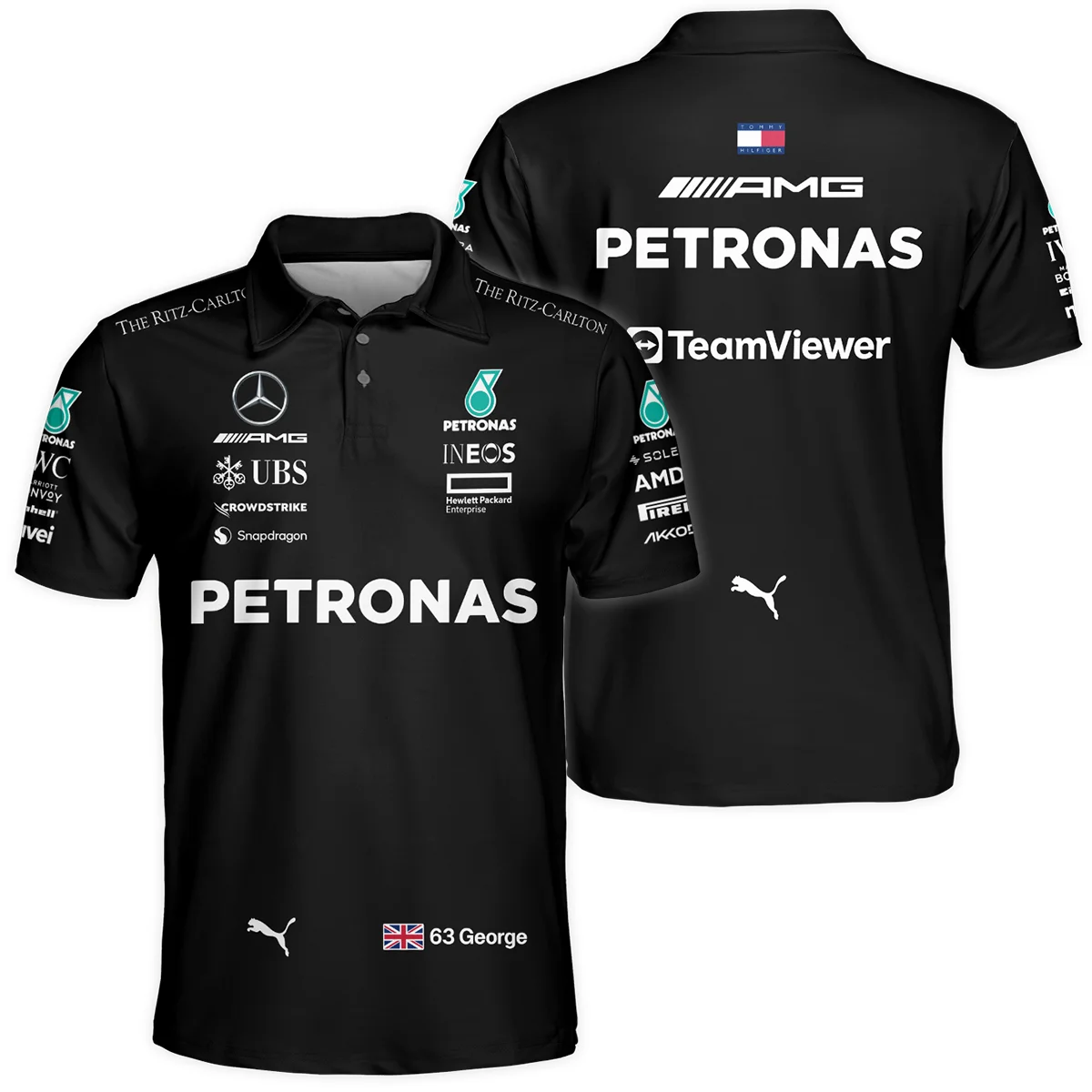 2023 George Russell Racing Suit Mercedes F1 Polo Shirt BLVAGR080925A2PL - Motorsport Lifestyle Wear