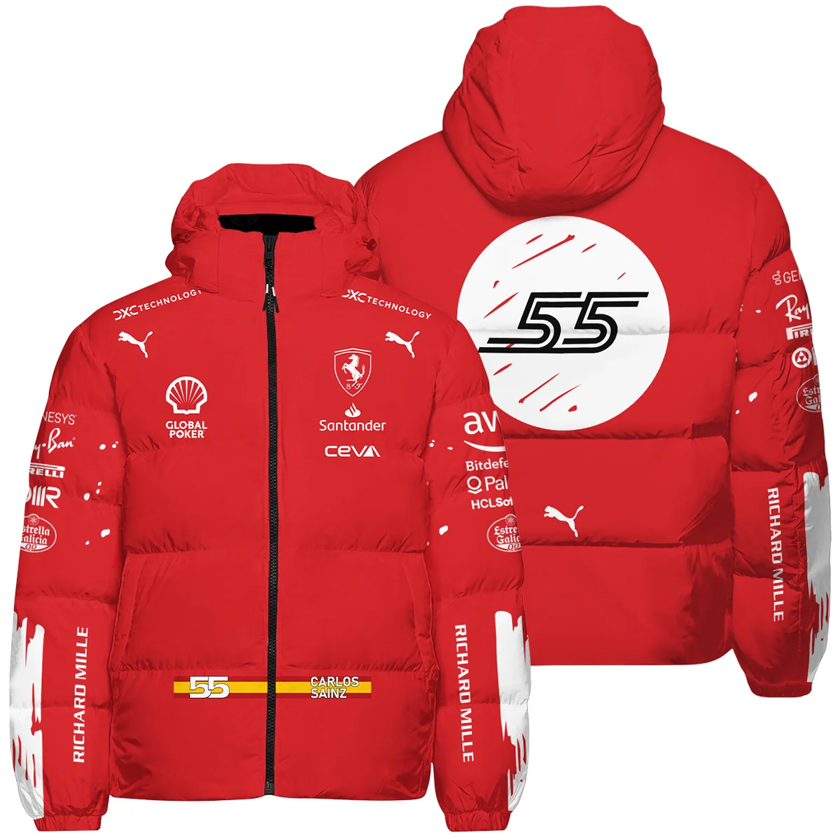 2023 Las Vegas GP Carlos Sainz Racing Suit Ferrari F1 Down & Puffer Jackets BLVACS190825A4HCJ - Trackside Outfit
