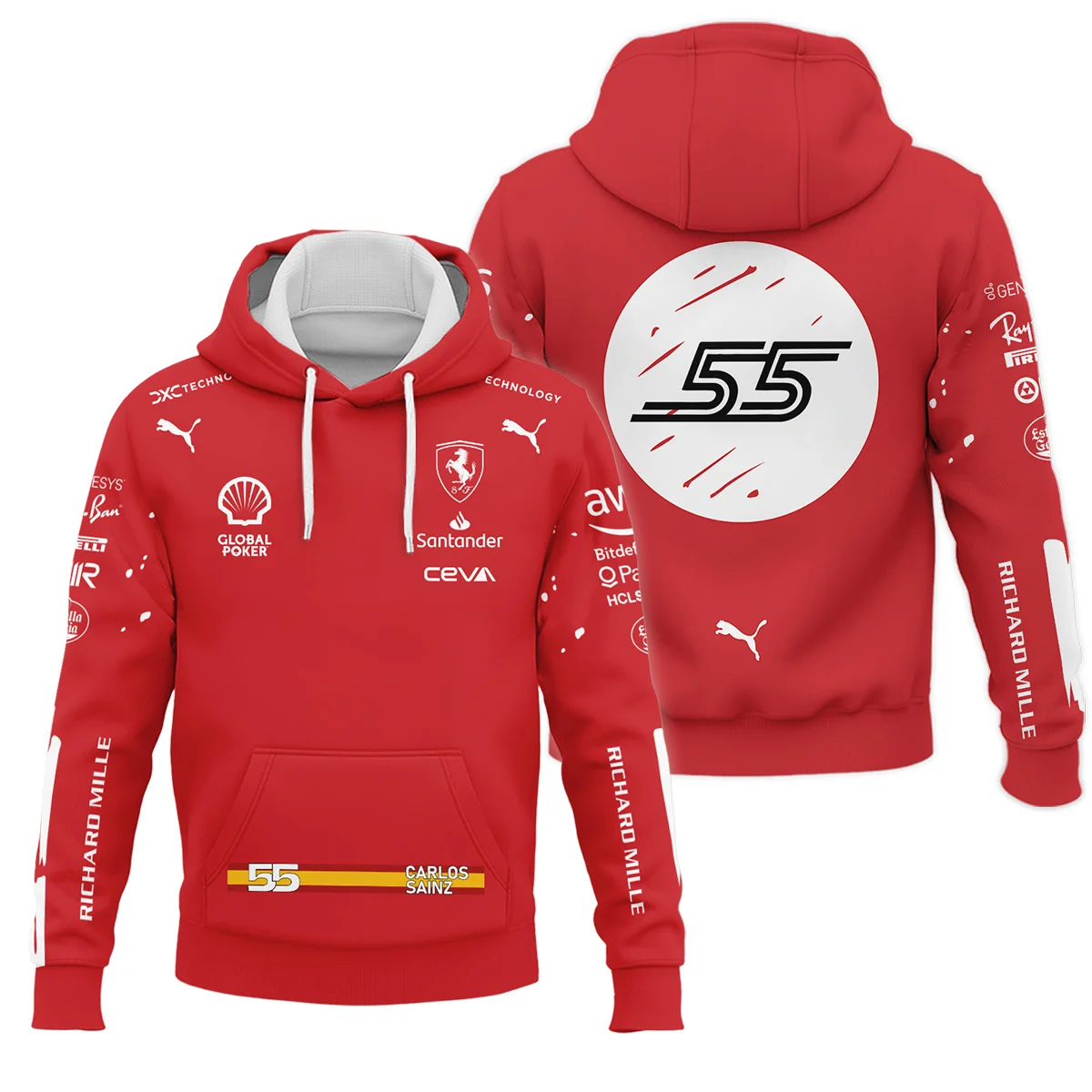 2023 Las Vegas GP Carlos Sainz Racing Suit Ferrari F1 Hoodie BLVACS190825A4HD - Formula Racing Apparel