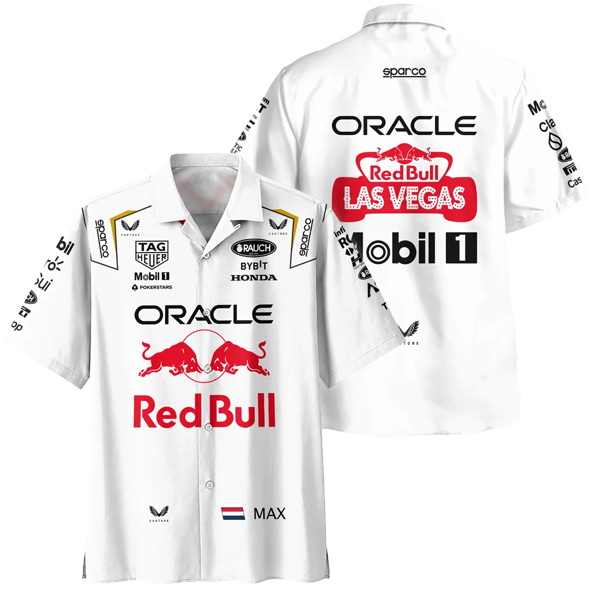 2023 Las Vegas GP Max Verstappen Racing Suit Red Bull Racing F1 Hawaiian Shirt BLVAMV281125A3HW - Formula Racing Apparel
