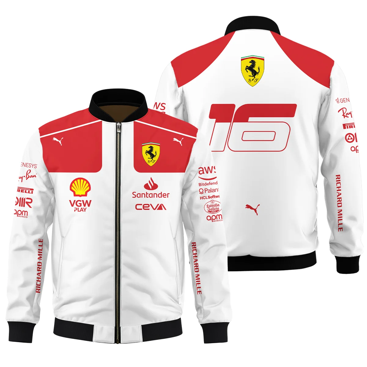2023 Monaco GP Charles Leclerc Racing Suit Ferrari F1 Bomber BLVACL260825A3BB - Race Day Outfit