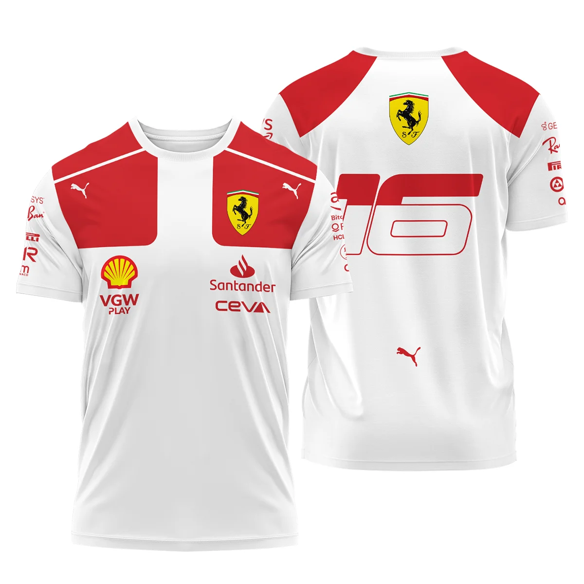 2023 Monaco GP Charles Leclerc Racing Suit Ferrari F1 T-Shirt BLVACL260825A3TS - Trackside Outfit