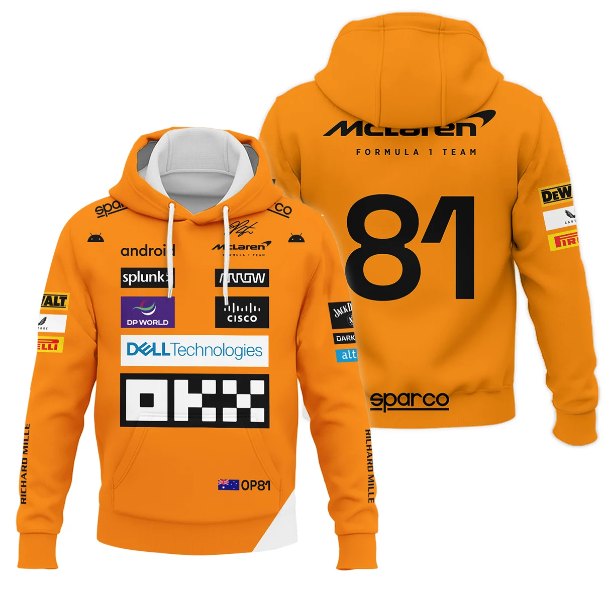 2023 Oscar Piastri Racing Suit McLaren F1 Hoodie BLVAOP150825A1HD - Motorsport Lifestyle Wear