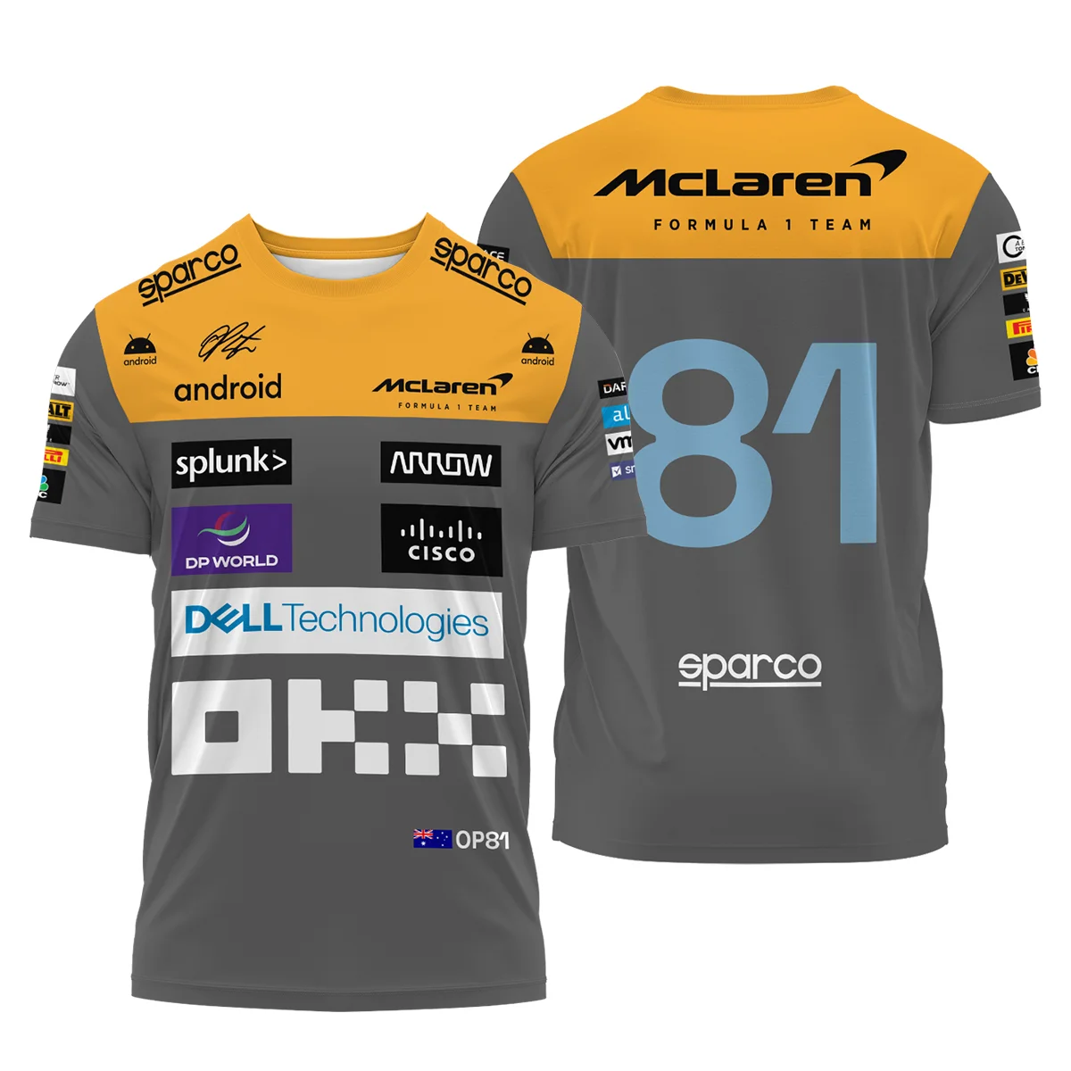 2023 Oscar Piastri Racing Suit McLaren F1 T-Shirt BLVAOP150825A3TS - Pit Lane Clothing