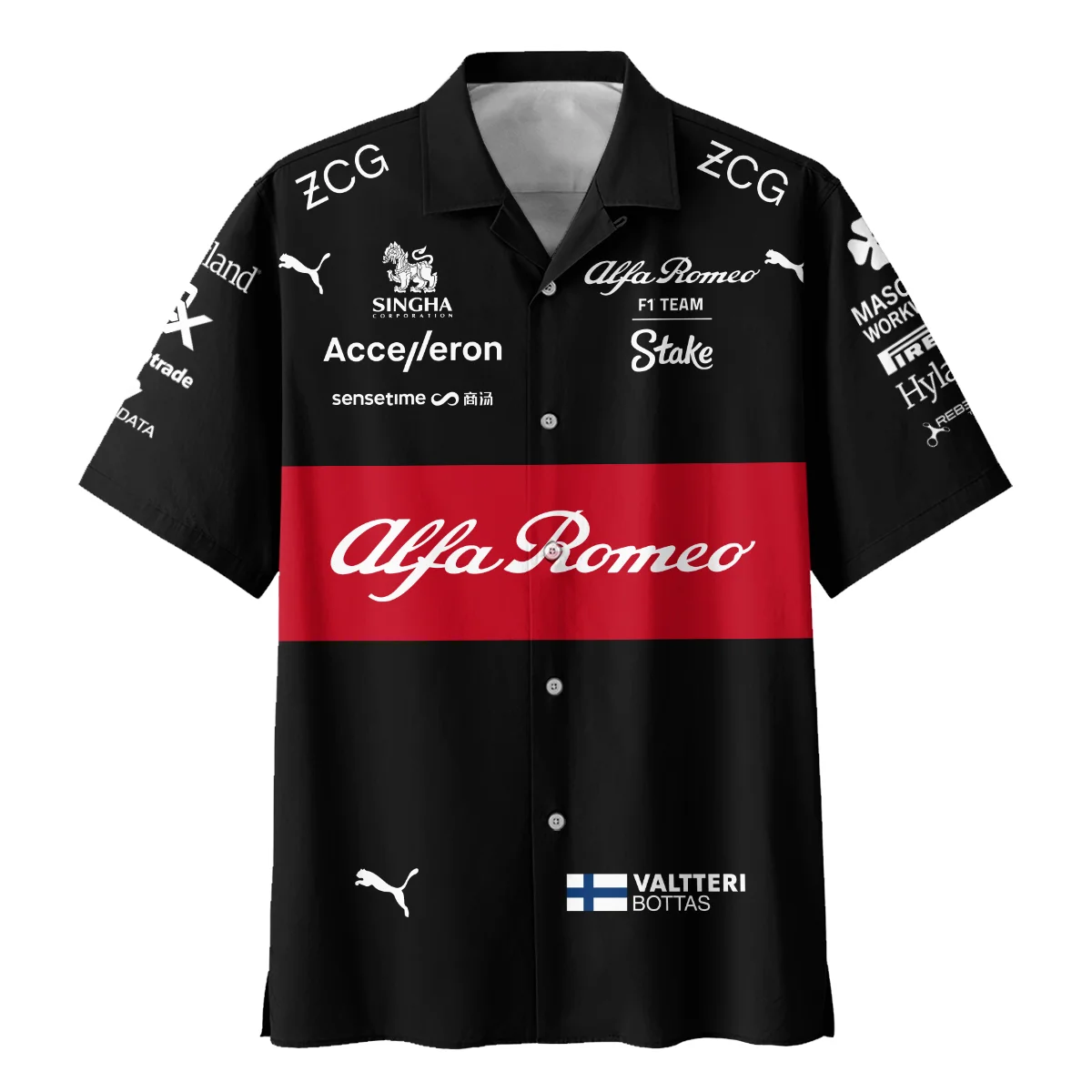 2023 Valtteri Bottas Racing Suit Alfa Romeo F1 Hawaiian Shirt BLVAVB130925A5HW - Image 2