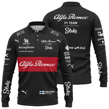 2023 Valtteri Bottas Racing Suit Alfa Romeo F1 Long Polo Shirt BLVAVB130925A5LPL - Pit Lane Clothing