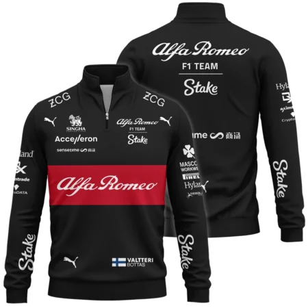 2023 Valtteri Bottas Racing Suit Alfa Romeo F1 Quarter-Zip Sweatshirt BLVAVB130925A5QZS - Race Day Design