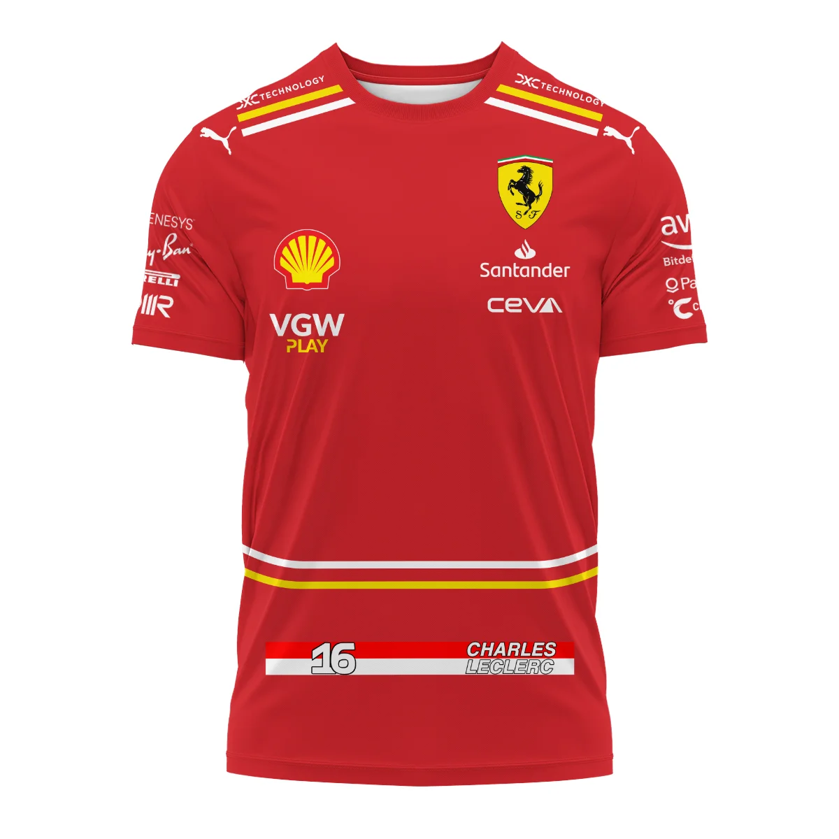 2024 Charles Leclerc Racing Suit Ferrari F1 T-Shirt BLVACL260825A4TS - Image 2