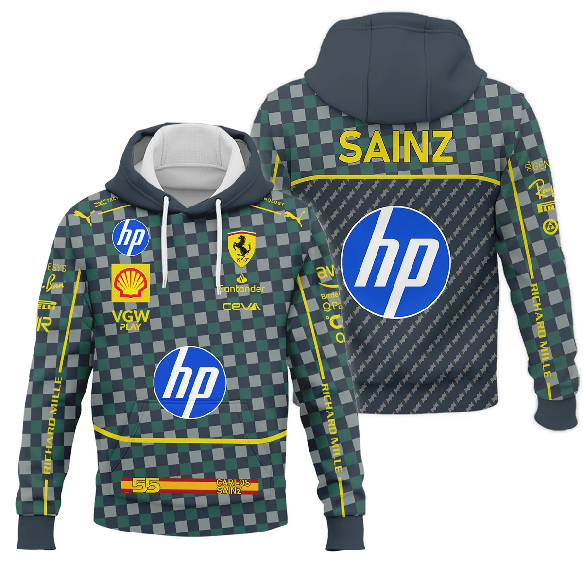 2024 Italian GP Carlos Sainz Racing Suit Ferrari F1 Hoodie BLVACS190825A5HD - Motorsport Lifestyle Wear