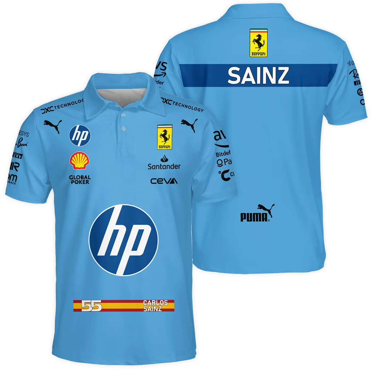 2024 Miami GP Carlos Sainz Racing Suit Ferrari F1 Polo Shirt BLVACS190825A6PL - Trackside Outfit