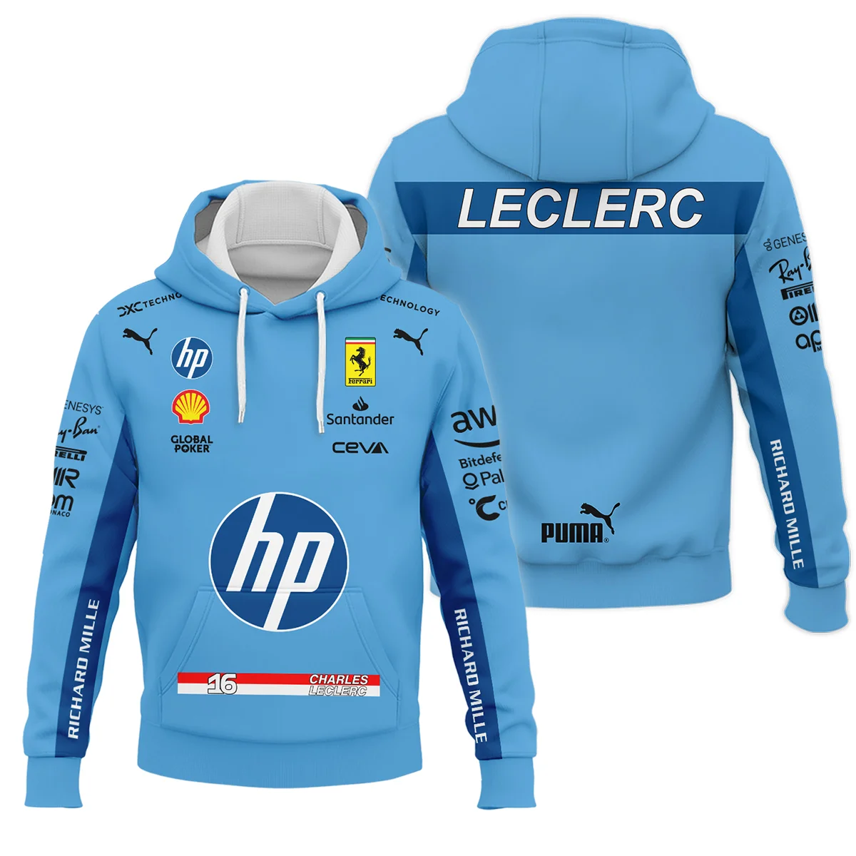 2024 Miami GP Charles Leclerc Racing Suit Ferrari F1 Hoodie BLVACL190825A15HD - Racing Lifestyle Clothing