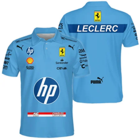 2024 Miami GP Charles Leclerc Racing Suit Ferrari F1 Polo Shirt BLVACL190825A15PL - Race Day Outfit