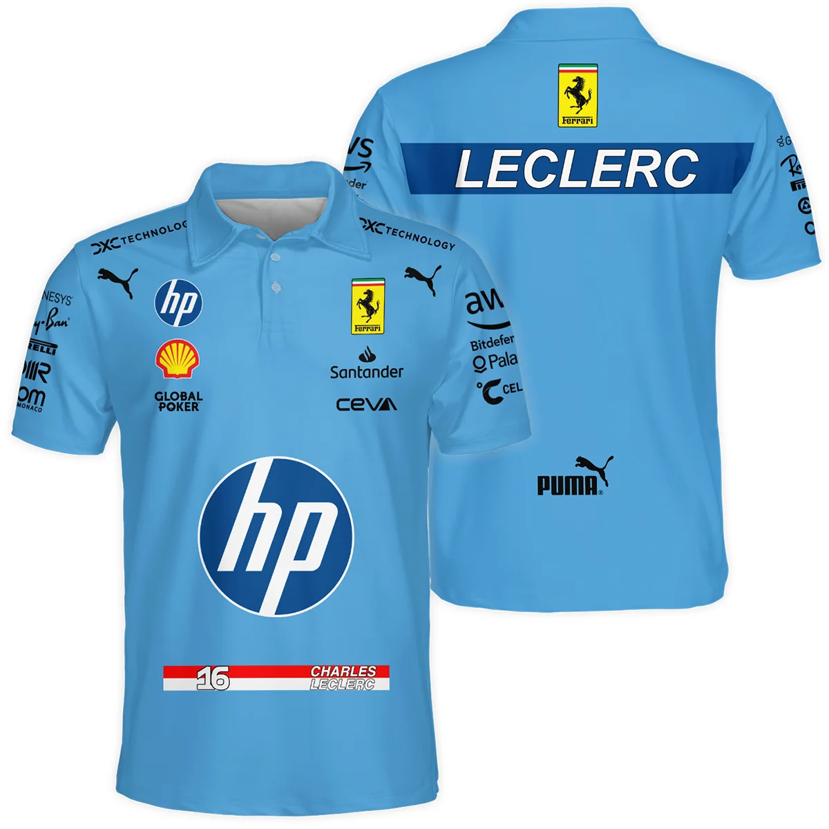 2024 Miami GP Charles Leclerc Racing Suit Ferrari F1 Polo Shirt BLVACL190825A15PL - Race Day Outfit