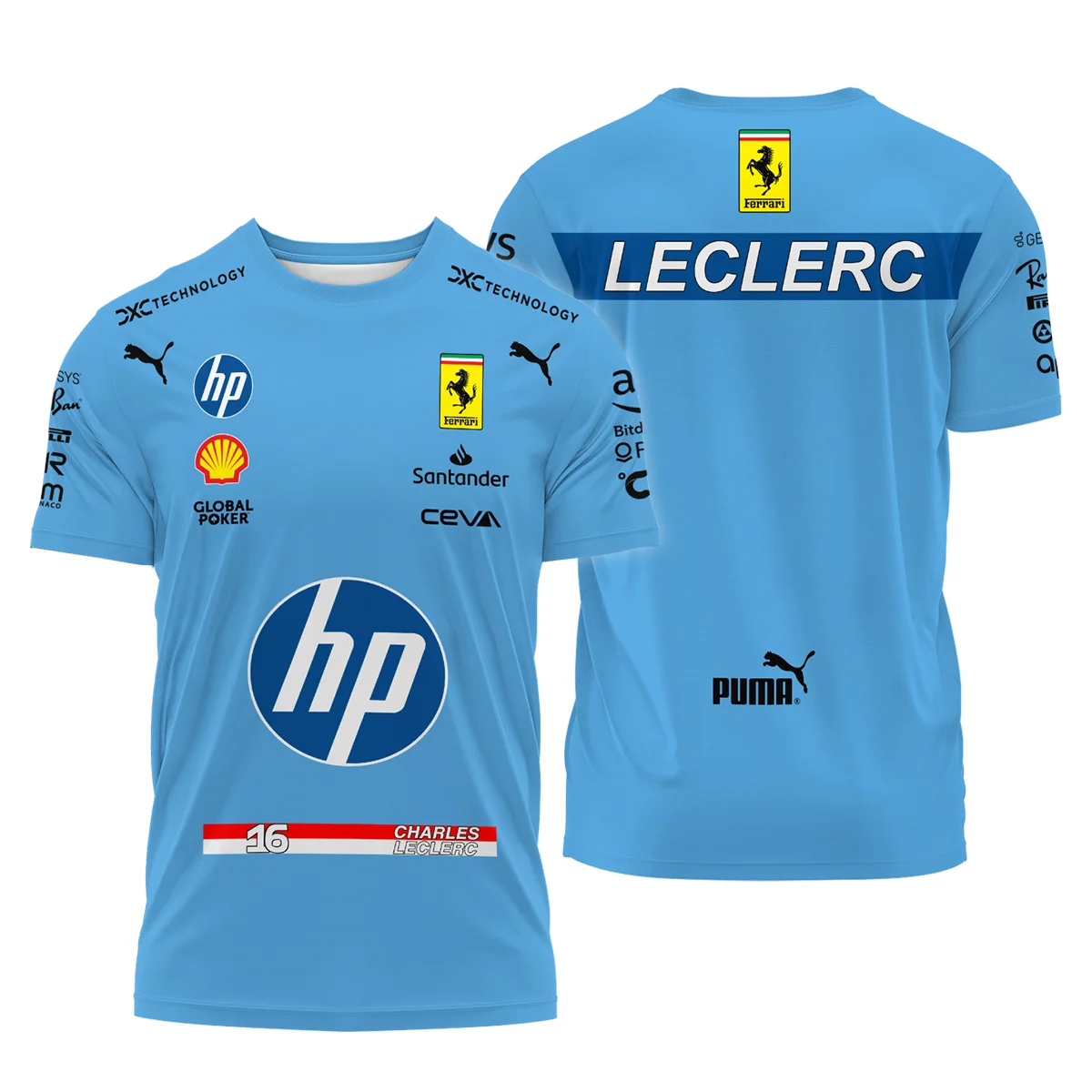 2024 Miami GP Charles Leclerc Racing Suit Ferrari F1 T-Shirt BLVACL190825A15TS - Pit Lane Clothing