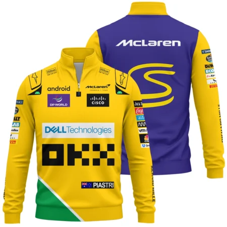 2024 Monaco GP Oscar Piastri Racing Suit McLaren F1 Quarter-Zip Sweatshirt BLVAOP150825A6QZS - Pit Lane Clothing