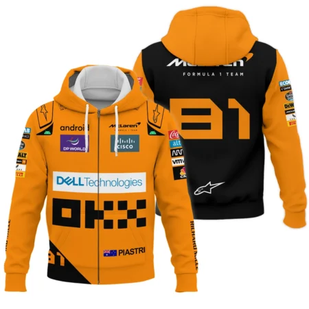 2024 Oscar Piastri Racing Suit McLaren F1 Zipper Hoodie BLVAOP150825A5ZHD - Motorsport Apparel
