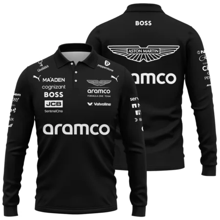 2025 Aston Martin F1 Team Suit Long Polo Shirt BLVA120725A05AMLPL - Race Day Outfit
