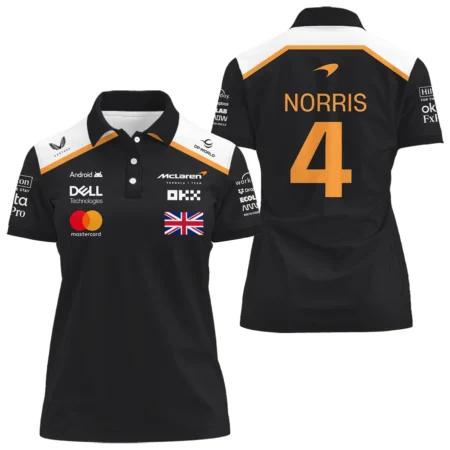 2025 McLaren Black Women Polo Shirt BLF120625A8PL - Pit Lane Clothing