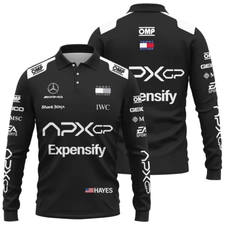 2025 McLaren Black Version For Racing Fan Long Polo Shirt BLF116625A2LPL - Racing Lifestyle Clothing