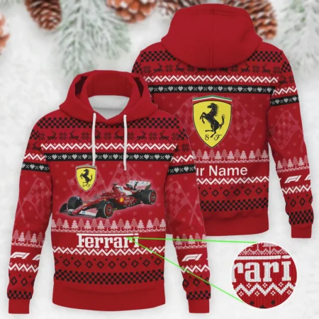 2025 Car Ferrari Formula 1 - Knitted Hoodie BLVAF12209250A22FRR - Race Day Design