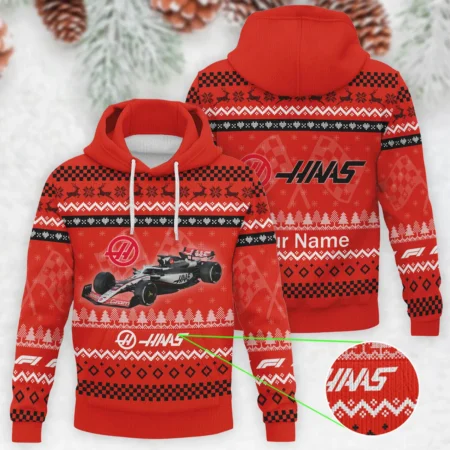 2025 Car Haas Formula 1 - Knitted Hoodie BLVAF12209250A22HAAS - Racing Lifestyle Clothing