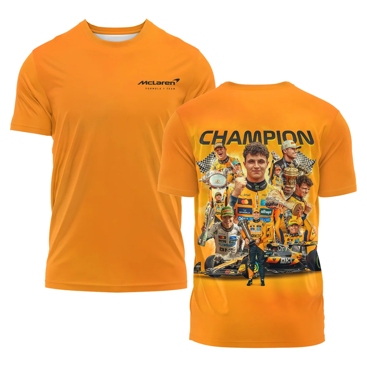 2025 Champion Lando Norris McLaren F1 Team T-Shirt BLNRWDCA12TS - Race Day Design