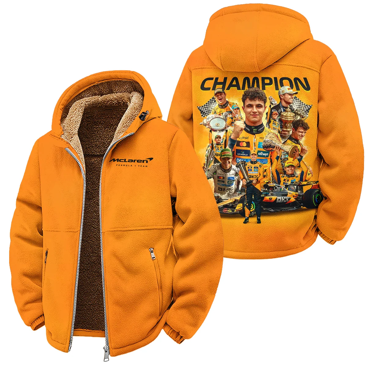 2025 Champion Lando Norris McLaren F1 Team Winter Fleece Jacket BLNRWDCA12WFJ - Motorsport Apparel