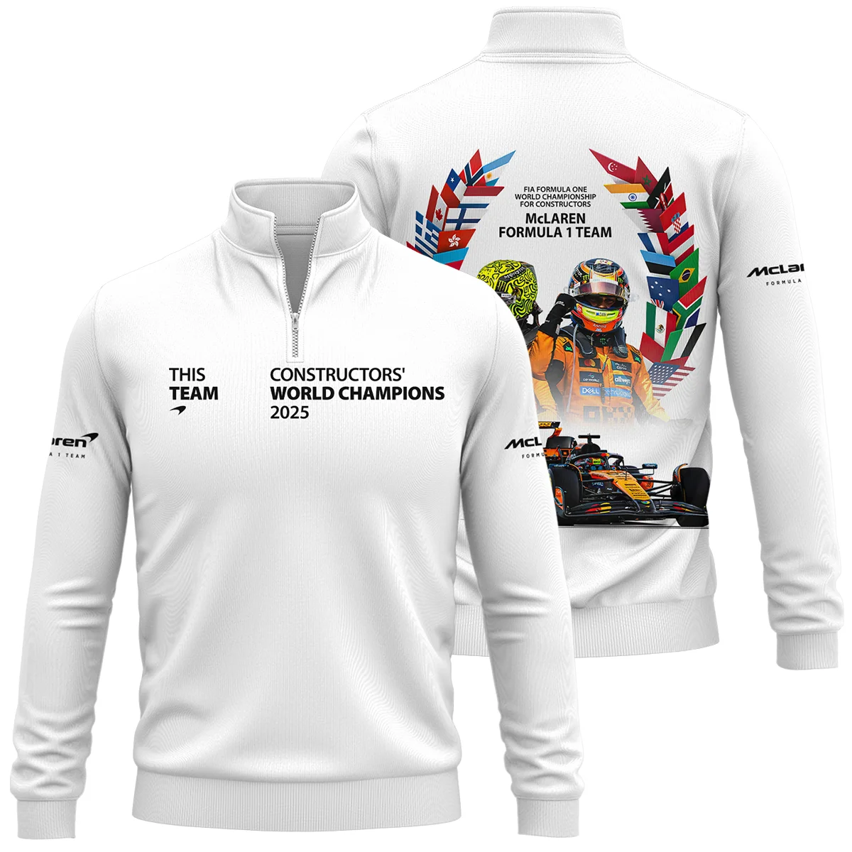 2025 Champions McLaren Formula One Quarter-Zip Sweatshirt BLMCL51025A5QZS - Formula Racing Apparel