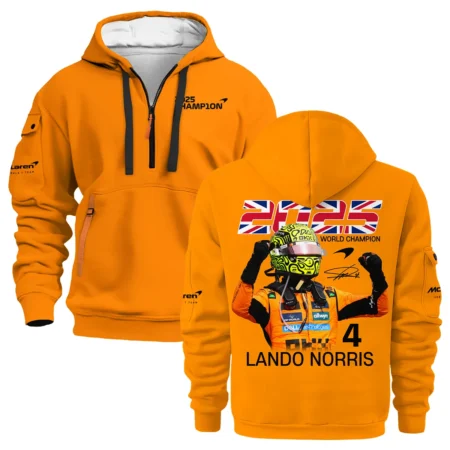 2025 Driver Champion Lando Norris McLaren F1 Team Hoodie Half Zip BLNRWDCA9HDF - Race Day Outfit