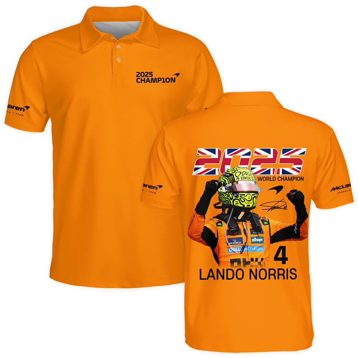 2025 Driver Champion Lando Norris McLaren F1 Team Polo Shirt BLNRWDCA9PL - Motorsport Lifestyle Wear
