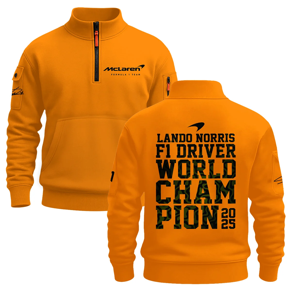 2025 F1 Driver Champion Lando Norris McLaren F1 Team Sweatshirt Zipper BLNRWDCA6SHZ - Pit Lane Clothing