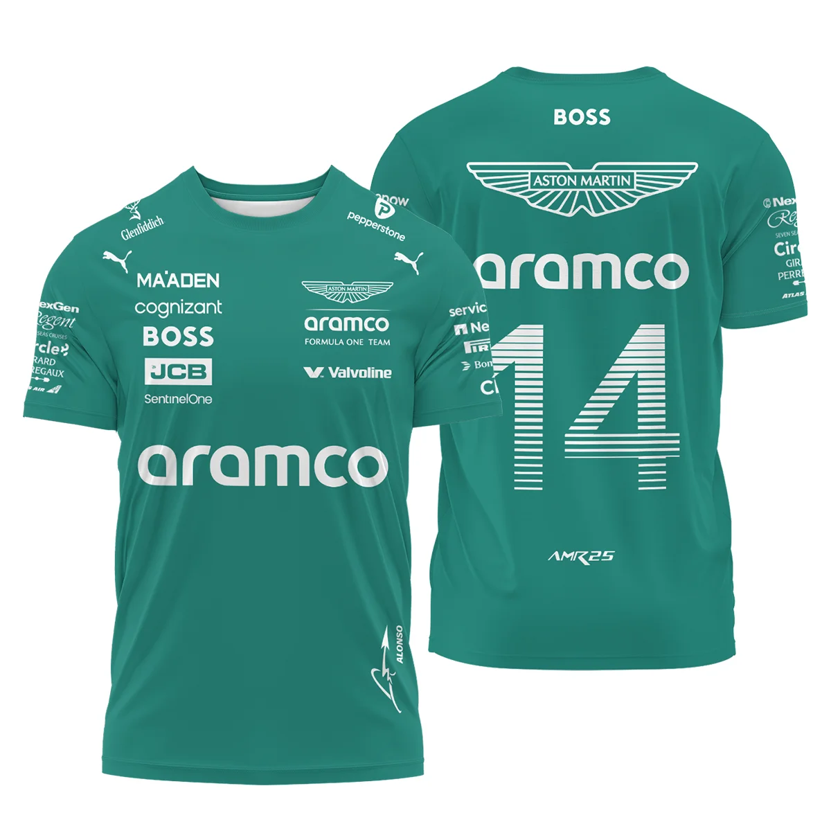 2025 Fernando Alonso Racing Suit Aston Martin F1 T-Shirt BLVAFA030925A11TS - Trackside Outfit
