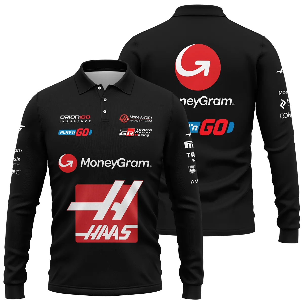 2025 Haas F1 Race Suit Long Polo Shirt BLVA150725A03HAASLPL - Motorsport Lifestyle Wear