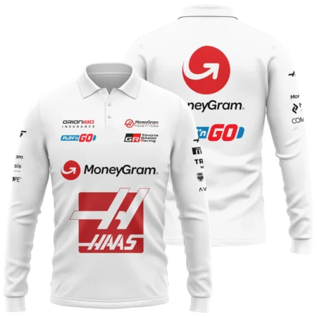 2025 Haas F1 Race Suit Long Polo Shirt BLVA150725HAAS04LPL - Race Day Design