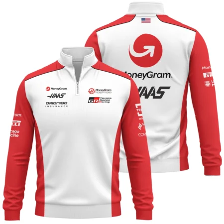 2025 Haas F1 Team Suit Quarter-Zip Sweatshirt BLVA150725A02HAASQZS - Formula Racing Apparel