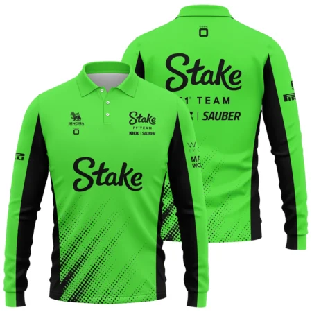 2025 Kick Sauber F1 Team Suit Long Polo Shirt BLVA100725A02KSLPL - Motorsport Lifestyle Wear