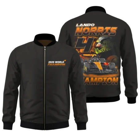 2025 Lando Norris 4 World Champion McLaren F1 Team Bomber BLNRWDCA8BB - Motorsport Lifestyle Wear