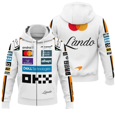 2025 Lando Norris Racing Suit McLaren F1 Zipper Hoodie BLVALN120825A4ZHD - Trackside Outfit