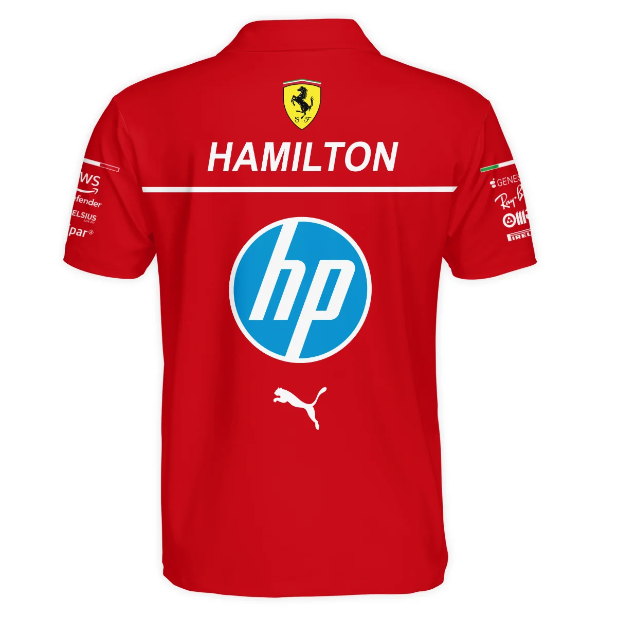 2025 Lewis Hamilton Racing Suit Ferrari F1 Polo Shirt BLVALH180825A4PL - Image 3