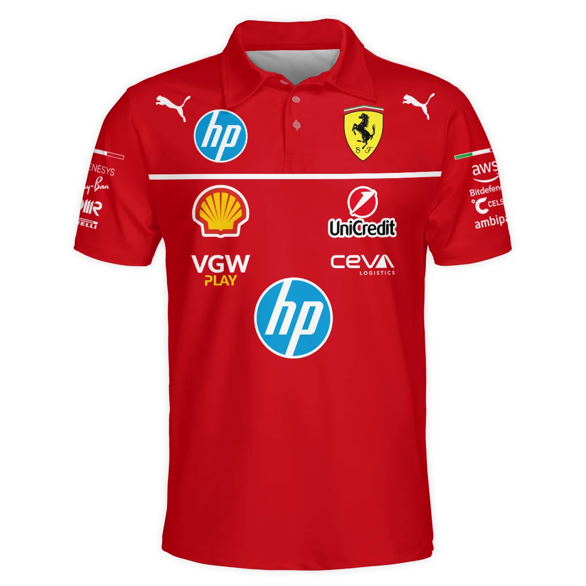 2025 Lewis Hamilton Racing Suit Ferrari F1 Polo Shirt BLVALH180825A4PL - Image 2