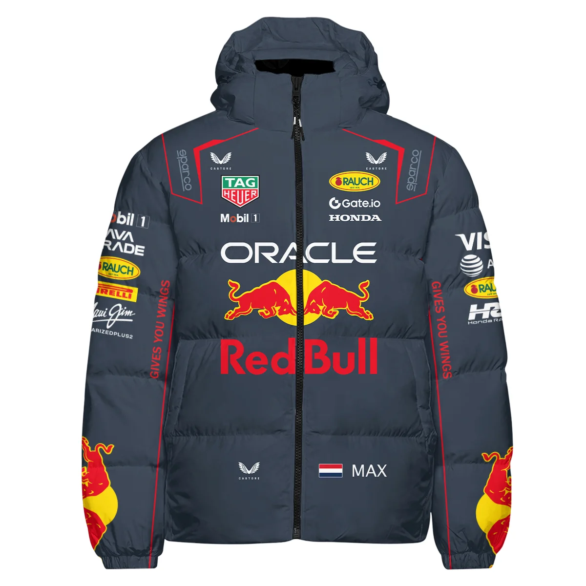 2025 Max Verstappen Racing Suit Red Bull Racing F1 Down & Puffer Jackets BLVAMV281125A2HCJ - Image 2
