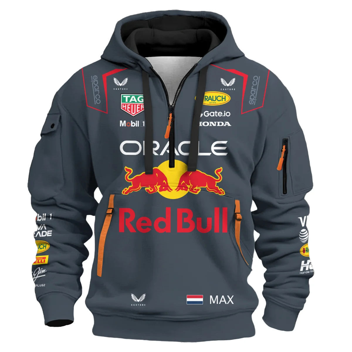 2025 Max Verstappen Racing Suit Red Bull Racing F1 Hoodie Half Zip BLVAMV281125A2HDF - Image 2
