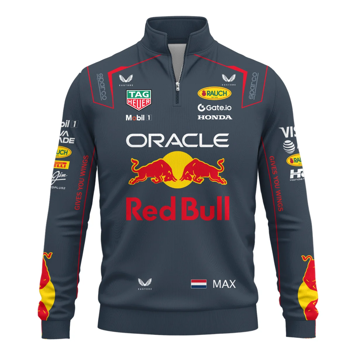 2025 Max Verstappen Racing Suit Red Bull Racing F1 Quarter-Zip Sweatshirt BLVAMV281125A2QZS - Image 2