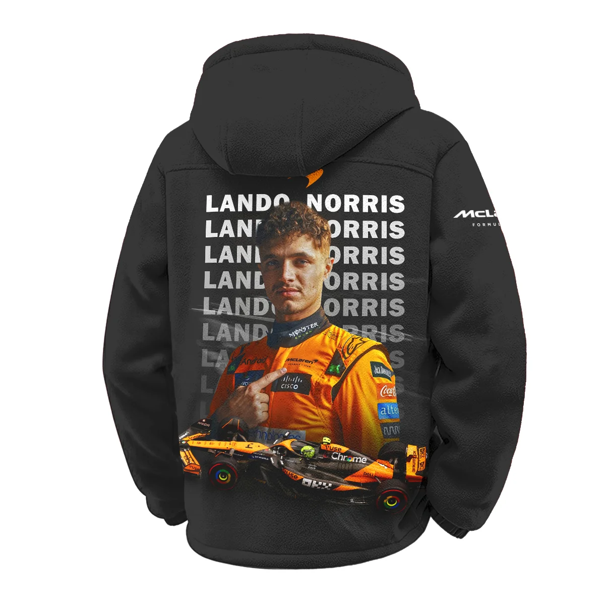 2025 MCL39 Champion Lando Norris McLaren F1 Team Winter Fleece Jacket BLNRWDCA13WFJ - Image 3