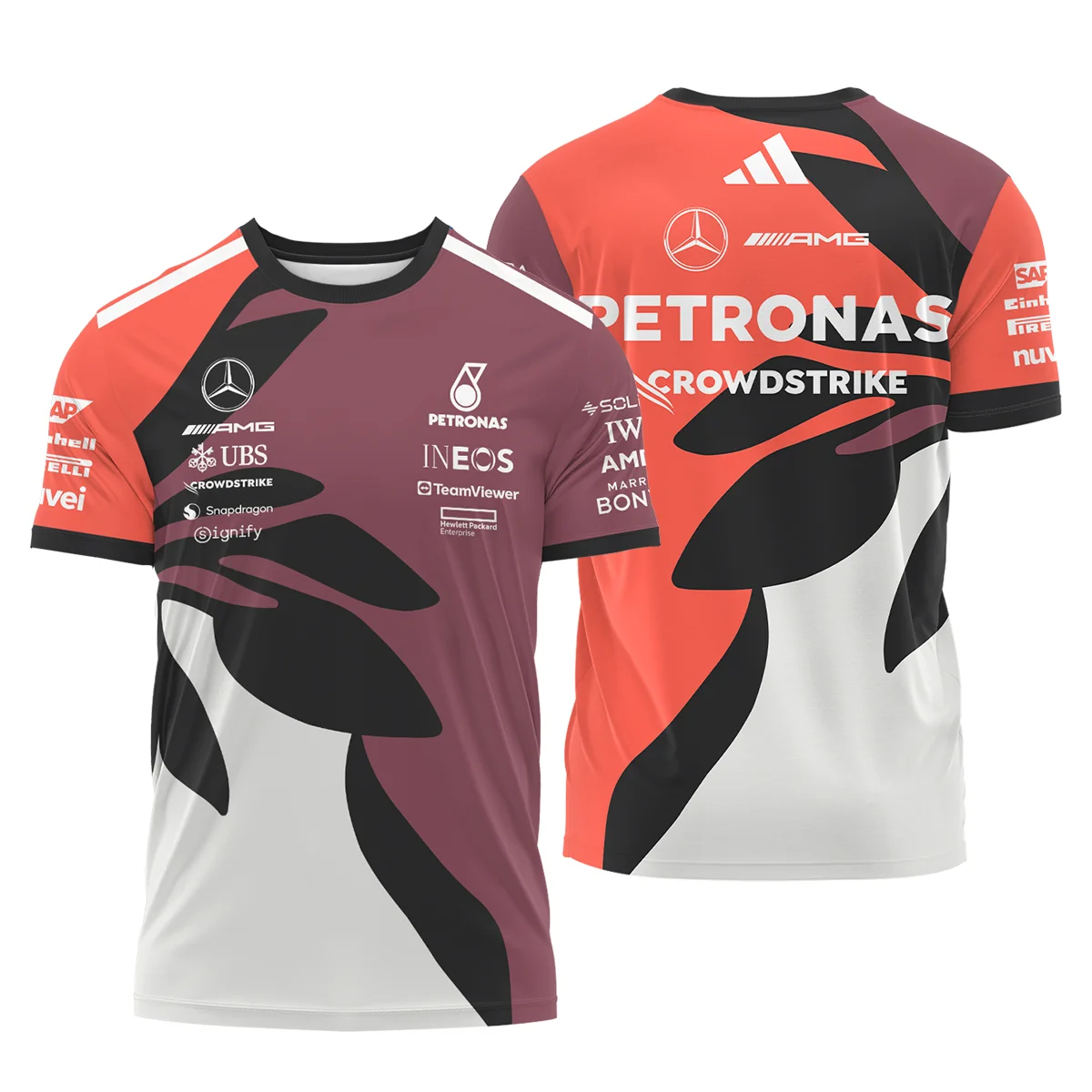 2025 Miami Floral Mercedes-AMG Petronas F1 T-Shirt All Over Prints BLMER6525A3TS - Formula Racing Apparel