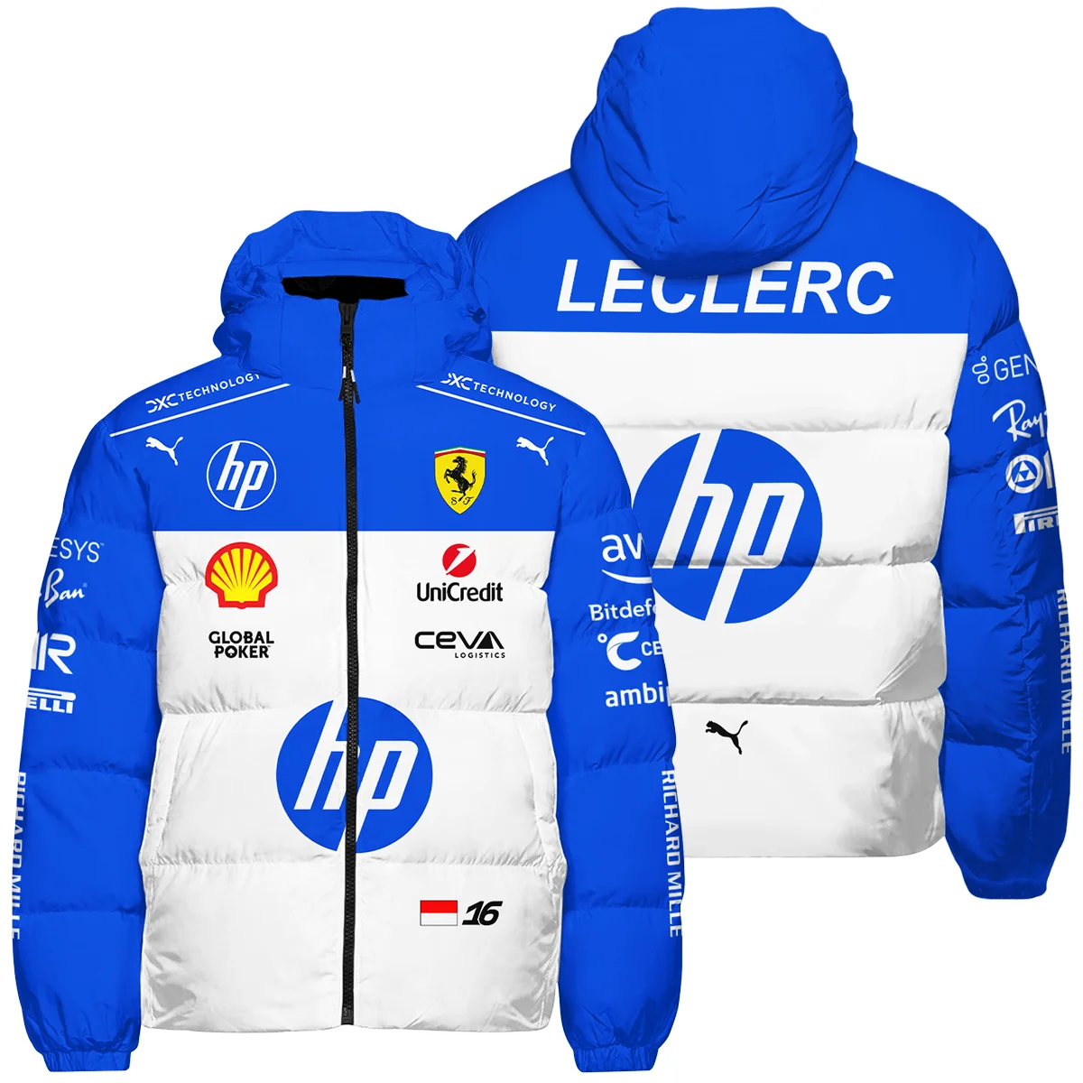 2025 Miami GP Charles Leclerc Racing Suit Renault F1 Down & Puffer Jackets BLVACL260825A1HCJ - Motorsport Lifestyle Wear