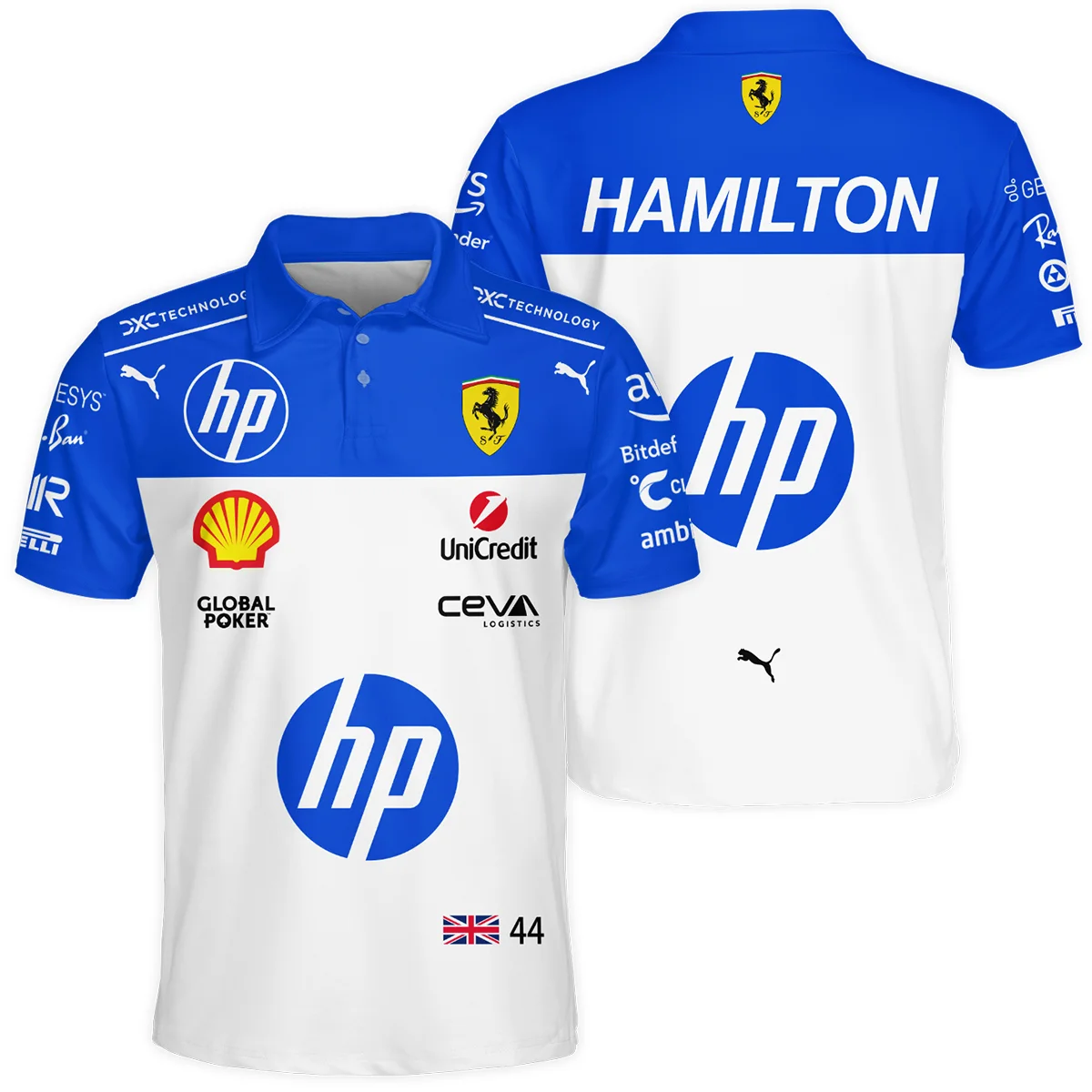2025 Miami GP Lewis Hamilton Racing Suit Ferrari F1 Polo Shirt BLVALH180825A1PL - Race Day Outfit