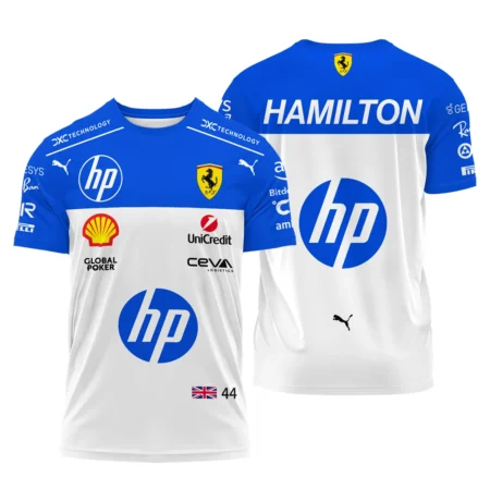 2025 Miami GP Lewis Hamilton Racing Suit Ferrari F1 T-Shirt BLVALH180825A1TS - Pit Lane Clothing