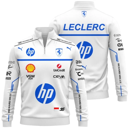 2025 Monaco GP Charles Leclerc Racing Suit Renault F1 Quarter-Zip Sweatshirt BLVACL260825A2QZS - Pit Lane Clothing
