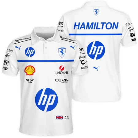 2025 Monaco GP Lewis Hamilton Racing Suit Ferrari F1 Polo Shirt BLVALH180825A2PL - Pit Lane Clothing
